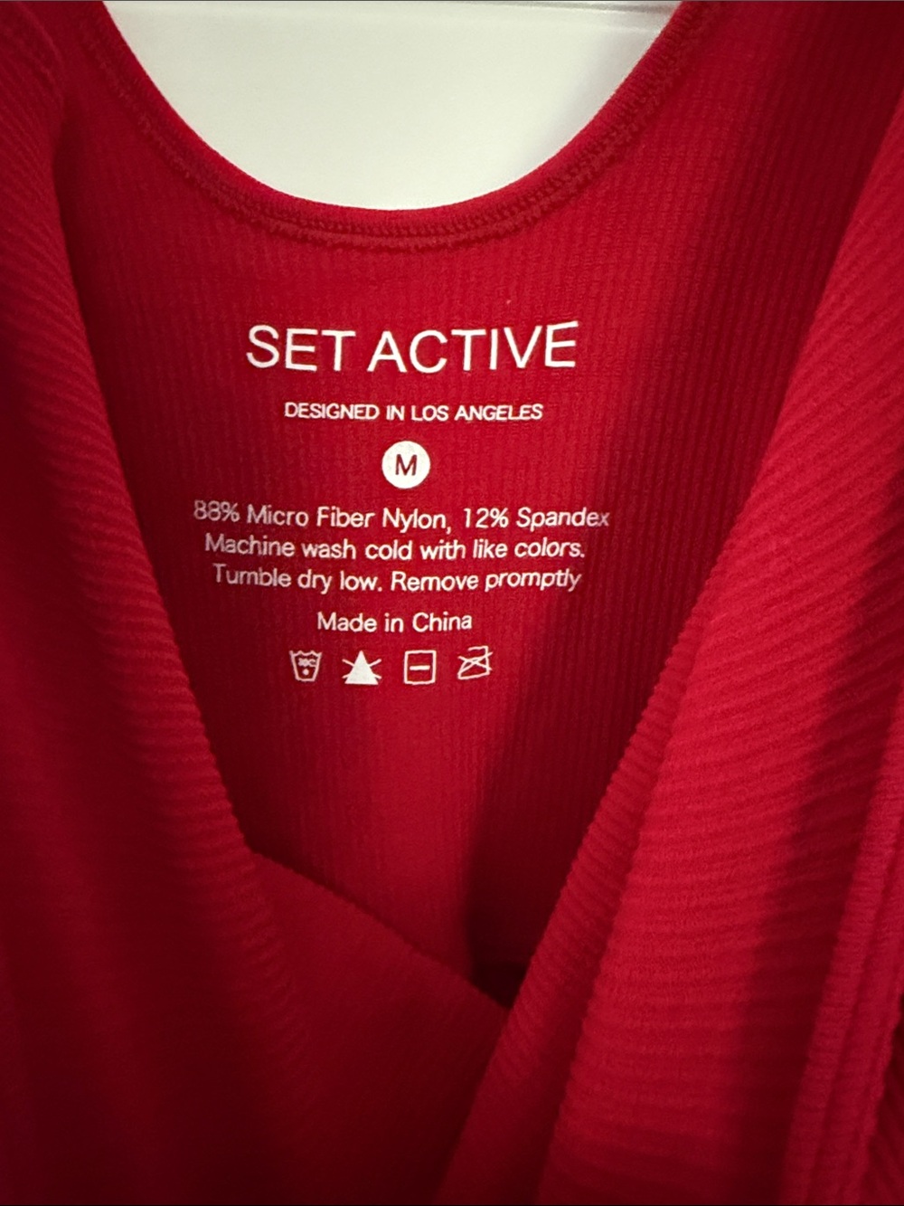 SET Active Ribbed Red Jumpsuit - Picture 5 of 6